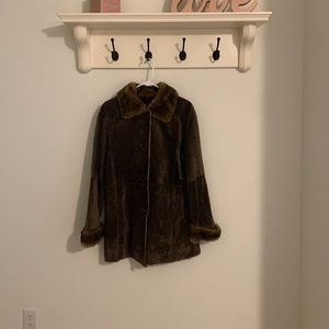 LNR 3/4 Length Leather and Suede Coat.